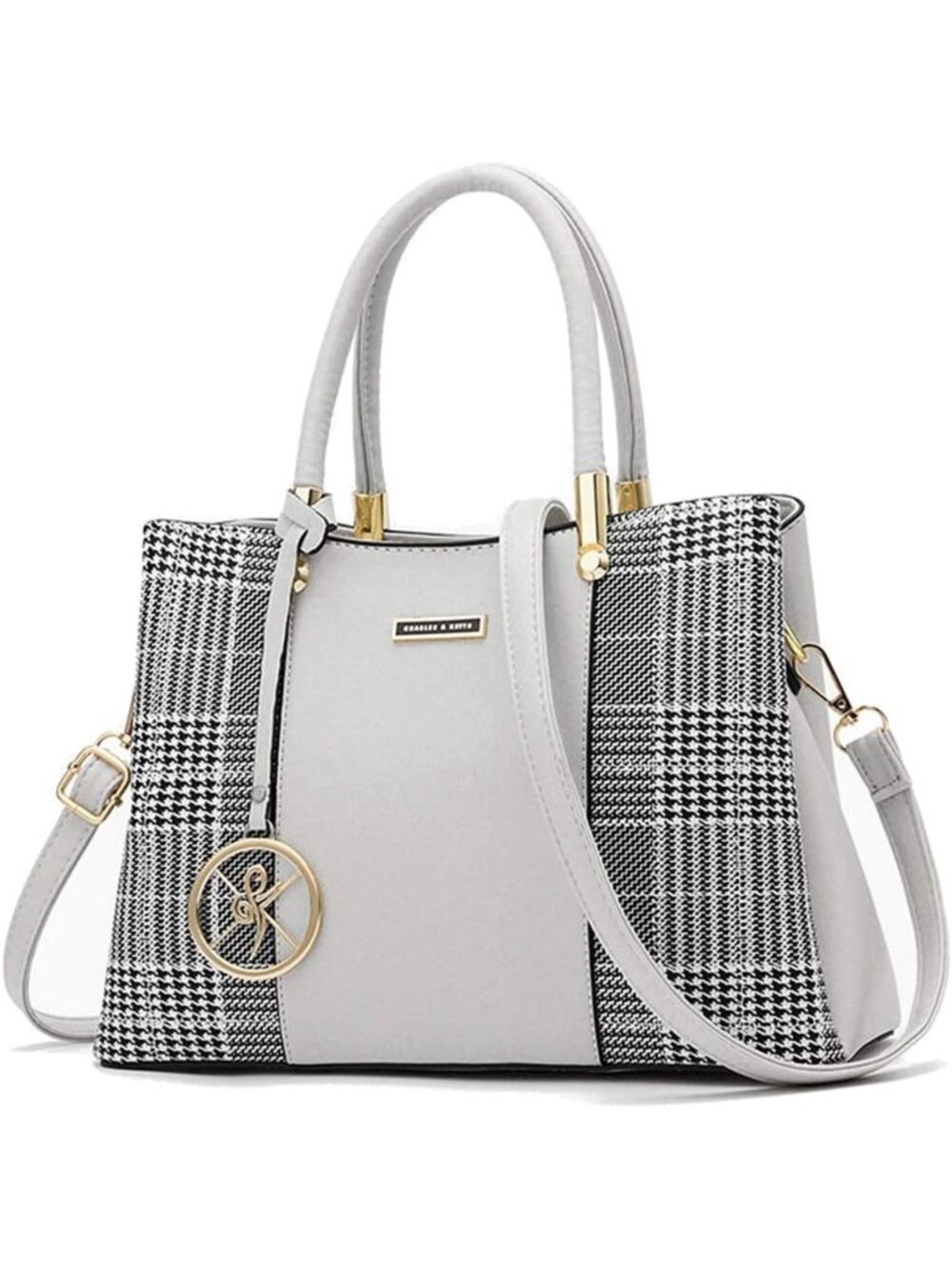 〽️Women's Grey Top Handle Satchel Messenger Tot Shoulder Purses Trendy Handbags